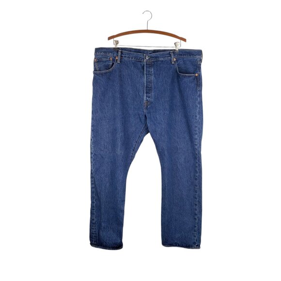 Levis 501 Original Fit Button Fly Jeans Medium Wash 100% Cotton Size 44x30 - Picture 1 of 11